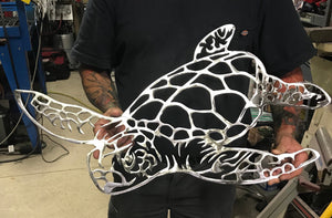 Metal Sea Turtle Wall Art: Beach House Decor