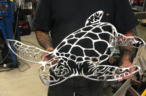 Metal Sea Turtle Wall Art: Beach House Decor