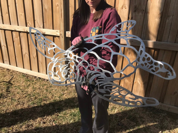 Metal Sea Turtle Wall Art: Beach House Decor