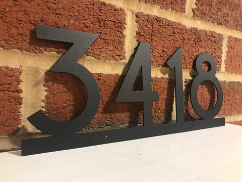 Modern Metal House Number Sign: Powder Coated Steel Address
