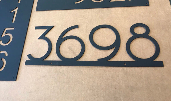 Modern Metal House Number Sign: Powder Coated Steel Address