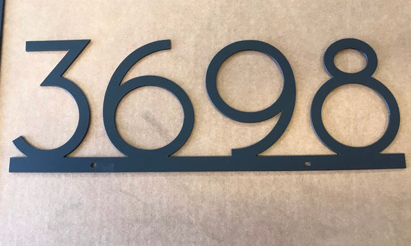 Modern Metal House Number Sign: Powder Coated Steel Address