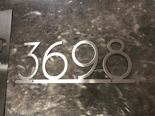 Modern Metal House Number Sign: Powder Coated Steel Address