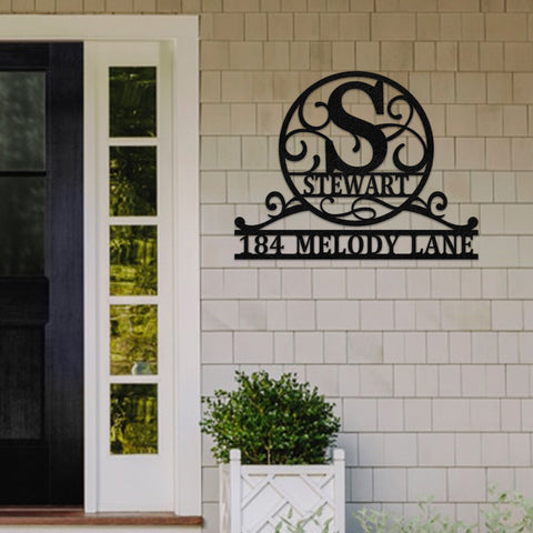 Personalized Metal Family Name Sign - Monogram Door Hanger