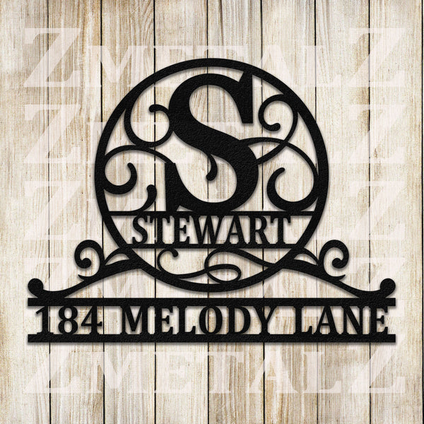 Personalized Metal Family Name Sign - Monogram Door Hanger