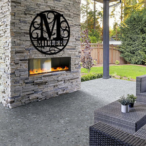 Round Personalized Metal Monogram Sign. Wedding Gift. Family Name Sign. Outdoor Name Sign. Last Name Sign. Metal Sign. Front Door.