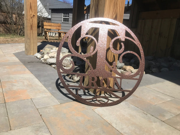 Personalized Metal Family Name Sign - Monogram Door Hanger