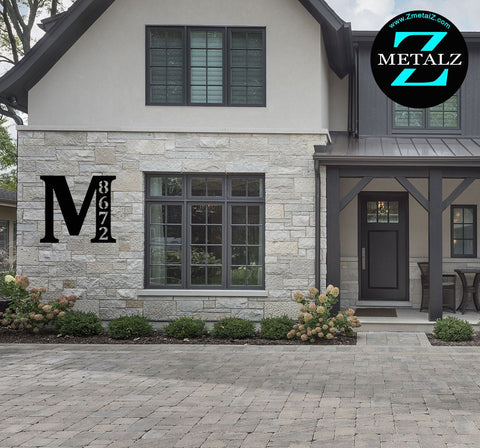 Personalized letter address Metal Monogram Sign.. Wedding Gift. Family Outdoor Name Sign.  Metal Sign. Front Door.
