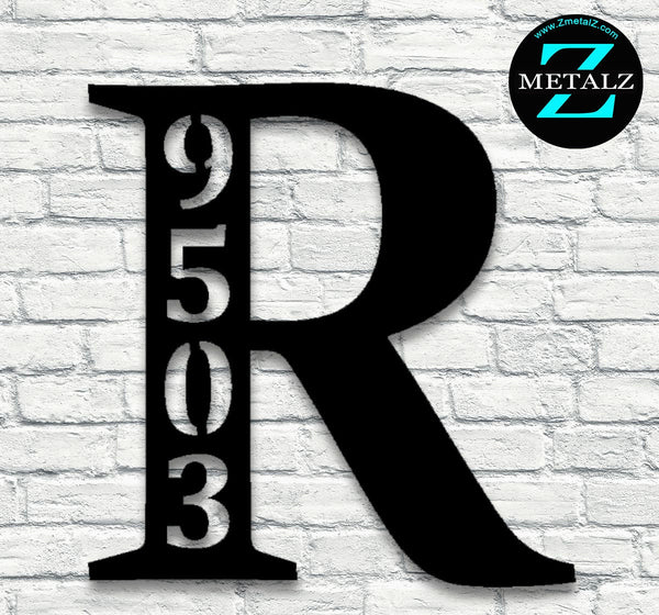 Personalized letter address Metal Monogram Sign.. Wedding Gift. Family Outdoor Name Sign.  Metal Sign. Front Door.