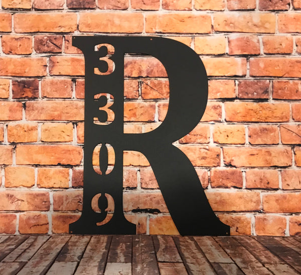 Personalized letter address Metal Monogram Sign.. Wedding Gift. Family Outdoor Name Sign.  Metal Sign. Front Door.