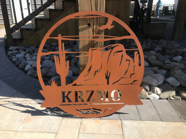 Personalized Desert Metal Name Sign: Powder Coated Wall Decor