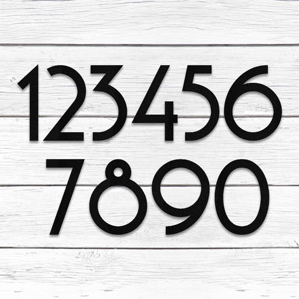 Metal House Number Sign with In-Ground Stakes - Powder Coated Steel