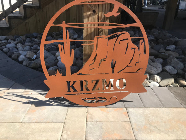 Personalized Desert Metal Name Sign: Powder Coated Wall Decor