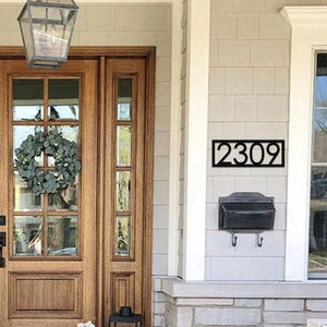 Metal House Number Sign: Powder Coated Steel Outdoor Address Plaque