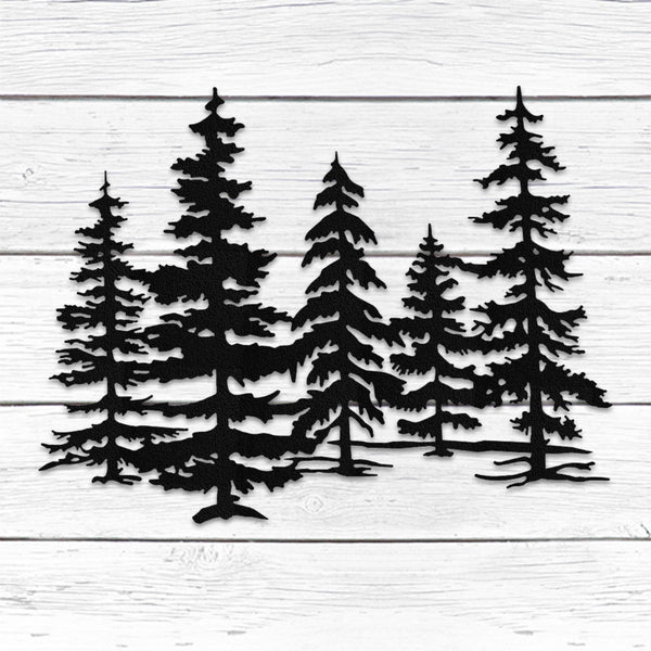 Wispy Pine Tree Metal Wall Art | Family Trees Home Decor | Steel Metal Wall Art Nature Decor l Cedar Tree Metal Sign Family.