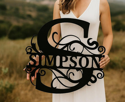 Thick letter Monogram,Personalized Metal Monogram, Wedding Gift. Family Name Sign, Outdoor Name Sign, Anniversary, Last Name Sign,Front Door