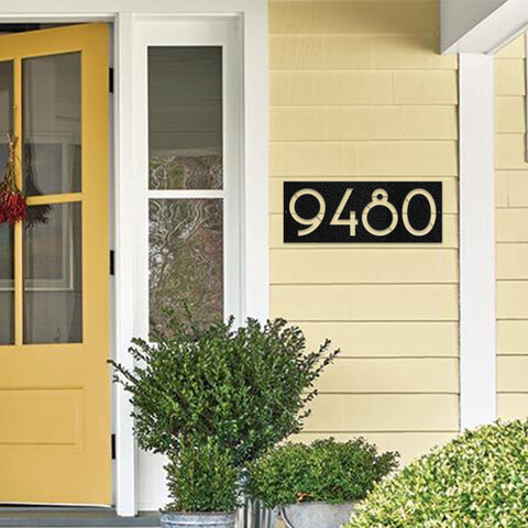 Metal House Number Sign: Powder Coated Steel Outdoor Address Plaque