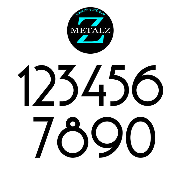 Metal House Number Sign: Powder Coated Steel Outdoor Address Plaque