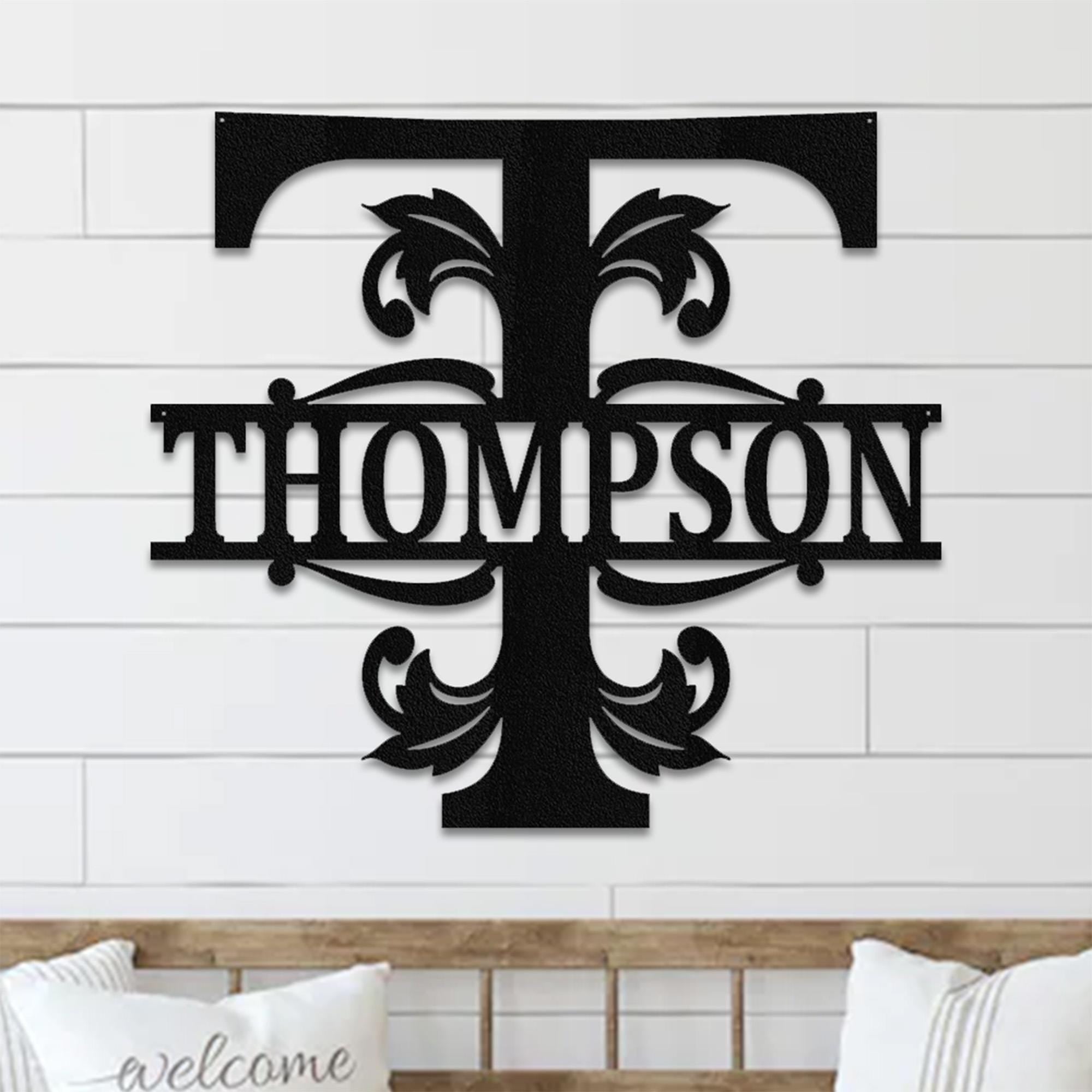 Custom Metal Last Name Sign - Monogram Wall Decor