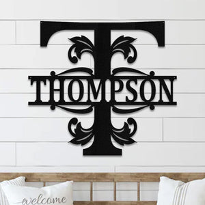 Custom Metal Last Name Sign - Monogram Wall Decor