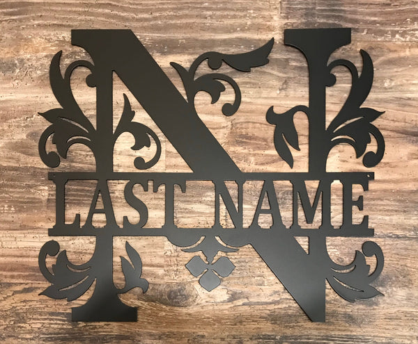 Custom Metal Last Name Sign - Monogram Wall Decor