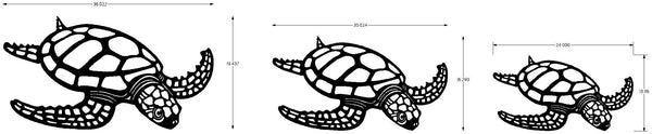 Metal Sea Turtle Wall Art: Hand Ground Steel Beach Decor