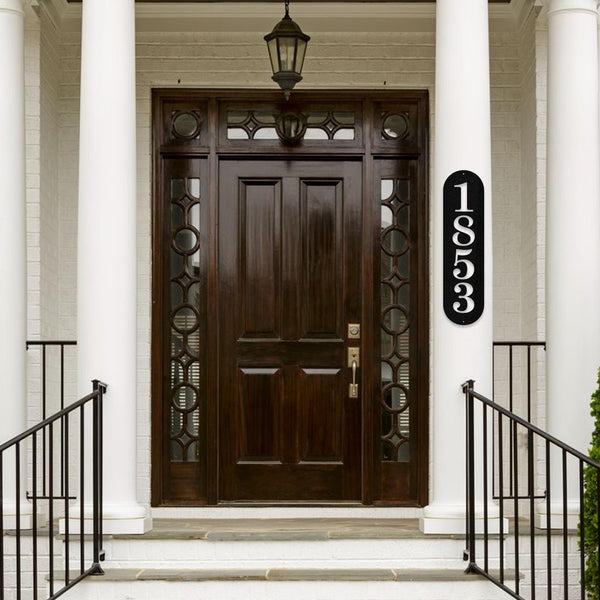 Custom Vertical House Number Sign - Metal Address Marker