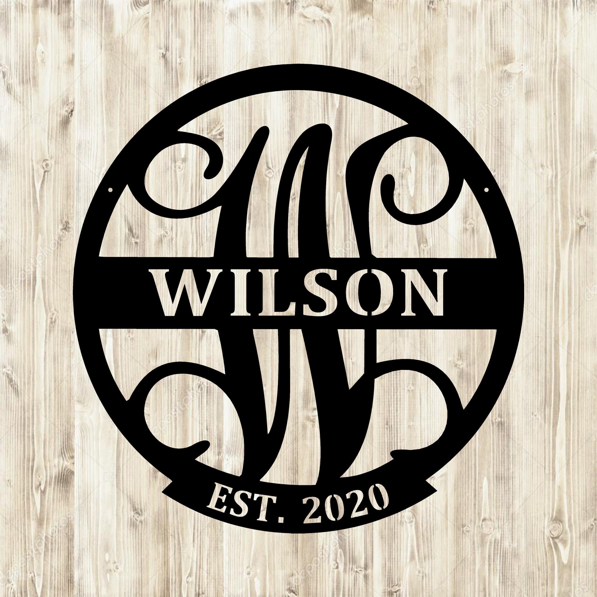 Personalized Metal Last Name Sign - Custom Family Monogram Decor