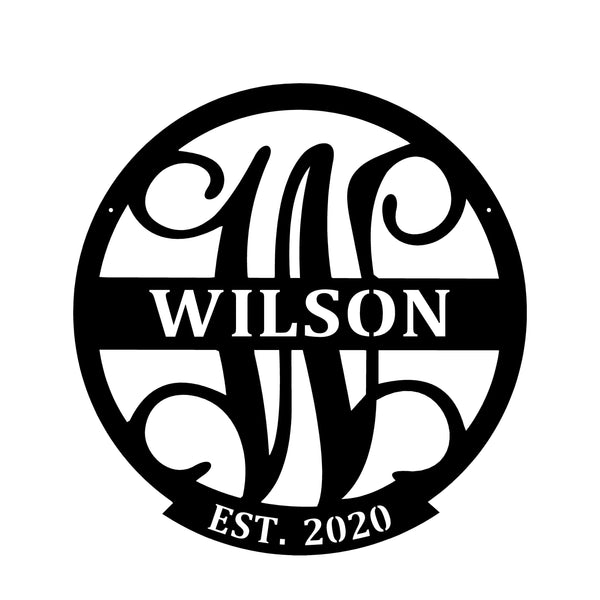 Personalized Metal Last Name Sign - Custom Family Monogram Decor