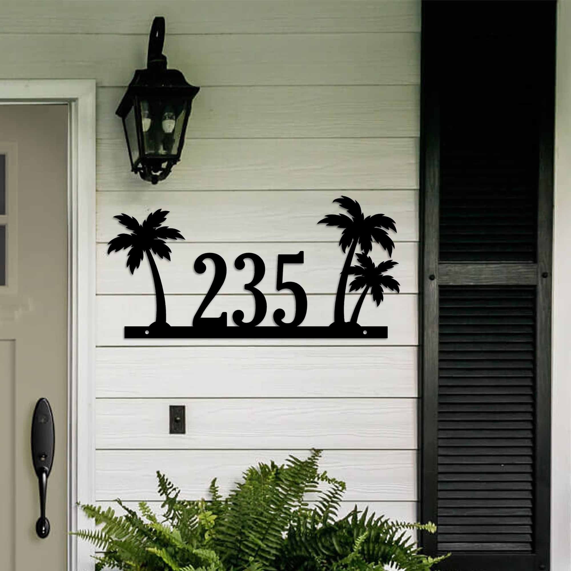 Palm Tree House Number Metal Sign | Outdoor Sign | House Numbers | Address Sign | Address Plaque | Metal House Number