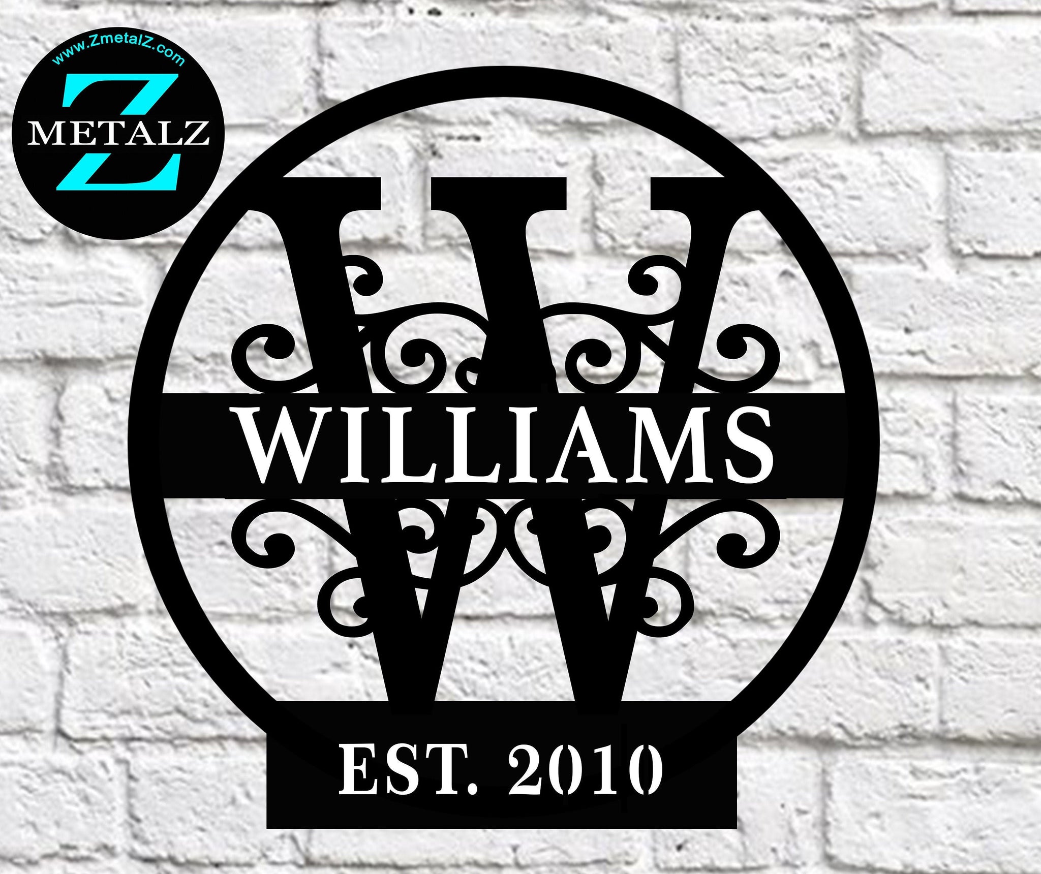 Personalized Metal Last Name Sign - Custom Family Name Wall Decor