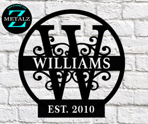 Personalized Metal Last Name Sign - Custom Family Name Wall Decor