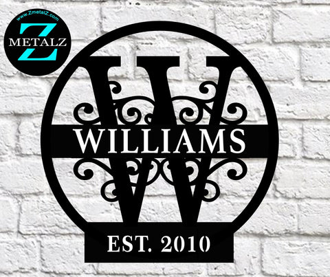 Personalized Metal Last Name Sign - Custom Family Name Wall Decor