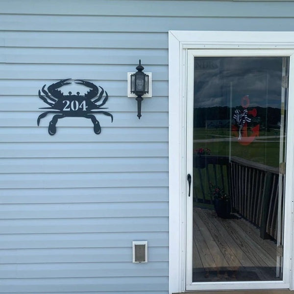 Crab metal art Chesapeake blue Personalized last name est Date Wedding Maryland