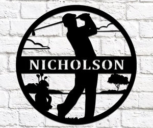 Personalized Name Sign, Golf - 007