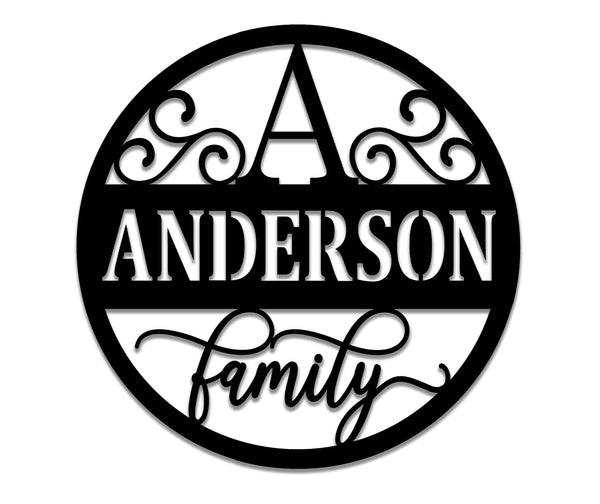 Letter Monogram with Name, Family - 003